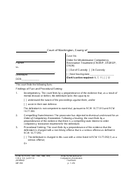 Document preview: Form MP250 Order for Misdemeanor Competency Restoration Treatment - Washington