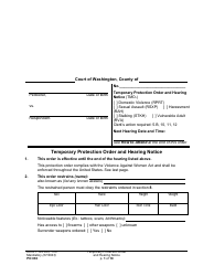 Form PO030 Temporary Protection Order and Hearing Notice - Washington