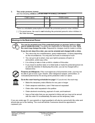 Form PO030 Temporary Protection Order and Hearing Notice - Washington, Page 2