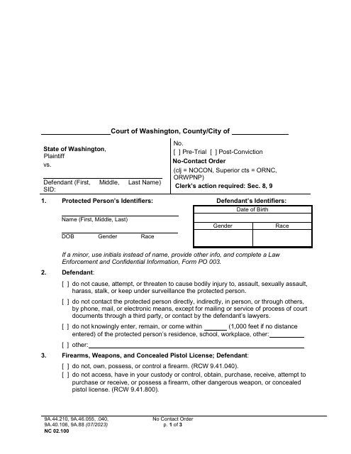 Form NC02.100  Printable Pdf