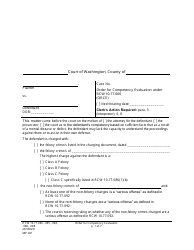 Form MP201 Order for Competency Evaluation Under Rcw 10.77.060 - Washington
