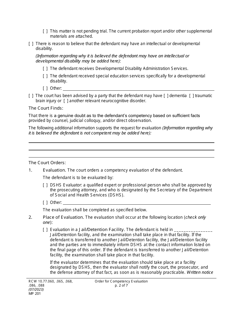 Form mp201 download printable pdf or fill online order for competency