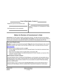 Form PO110 Motion for Revision of Commissioner&#039;s Order - Washington