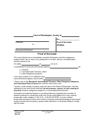 Document preview: Form WS100 Proof of Surrender - Washington