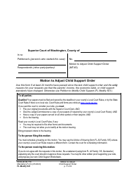 Document preview: Form FL Modify521 Motion to Adjust Child Support Order - Washington