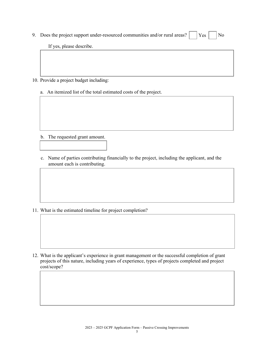 Grant Application - Improvements at Passive Railroad Crossings - Grade Crossing Protective Fund - Washington, Page 5