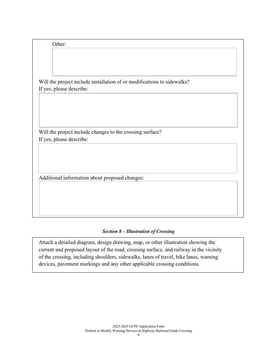 Petition to Modify Warning Devices at a Highway-Railroad Grade Crossing and Requesting Disbursement of Funds From the Grade Crossing Protective Fund - Washington, Page 8
