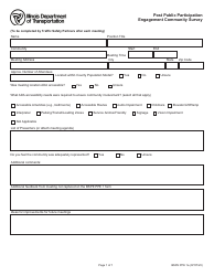 Document preview: Form BSPE PPE1A Post Public Participation Engagement Community Survey - Illinois