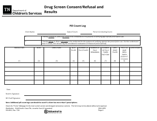 Form CS-0831 Drug Screen Consent/Refusal and Results - Tennessee, Page 2