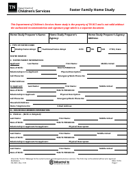 Document preview: Form CS-0961 Foster Family Home Study - Tennessee