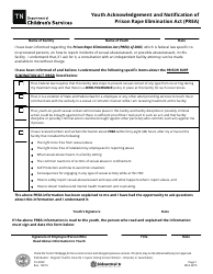 Document preview: Form CS-0939 Youth Acknowledgement and Notification of Prison Rape Elimination Act (Prea) - Tennessee