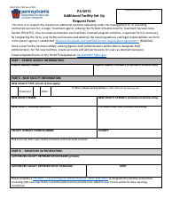 Document preview: Form DDAP-EFM-7101 Pa Wits - Additional Facility Set up Request Form - Pennsylvania