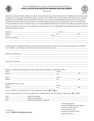 Document preview: Form WR-0698 Application for Wildlife Rehabilitation Permit - Tennessee