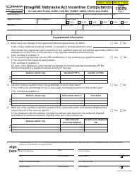 Document preview: Form 1107N Imagine Nebraska Act Incentive Computation - Nebraska