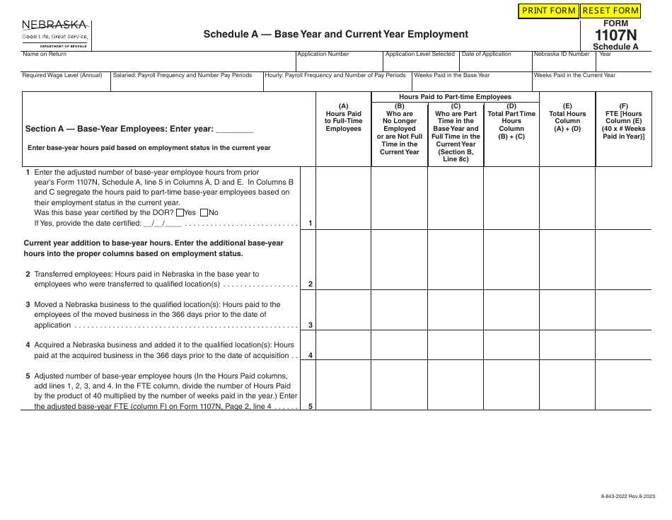 Form 1107N Imagine Nebraska Act Incentive Computation - Nebraska, Page 10