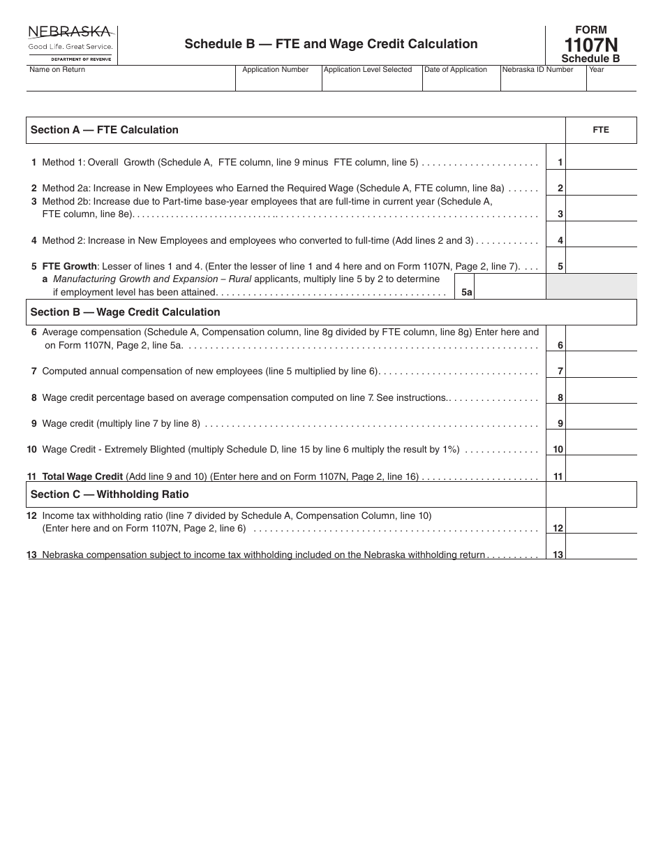 Form 1107N Imagine Nebraska Act Incentive Computation - Nebraska, Page 12