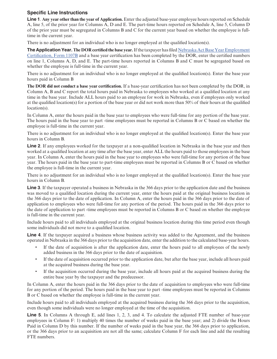 Form 1107N Imagine Nebraska Act Incentive Computation - Nebraska, Page 15