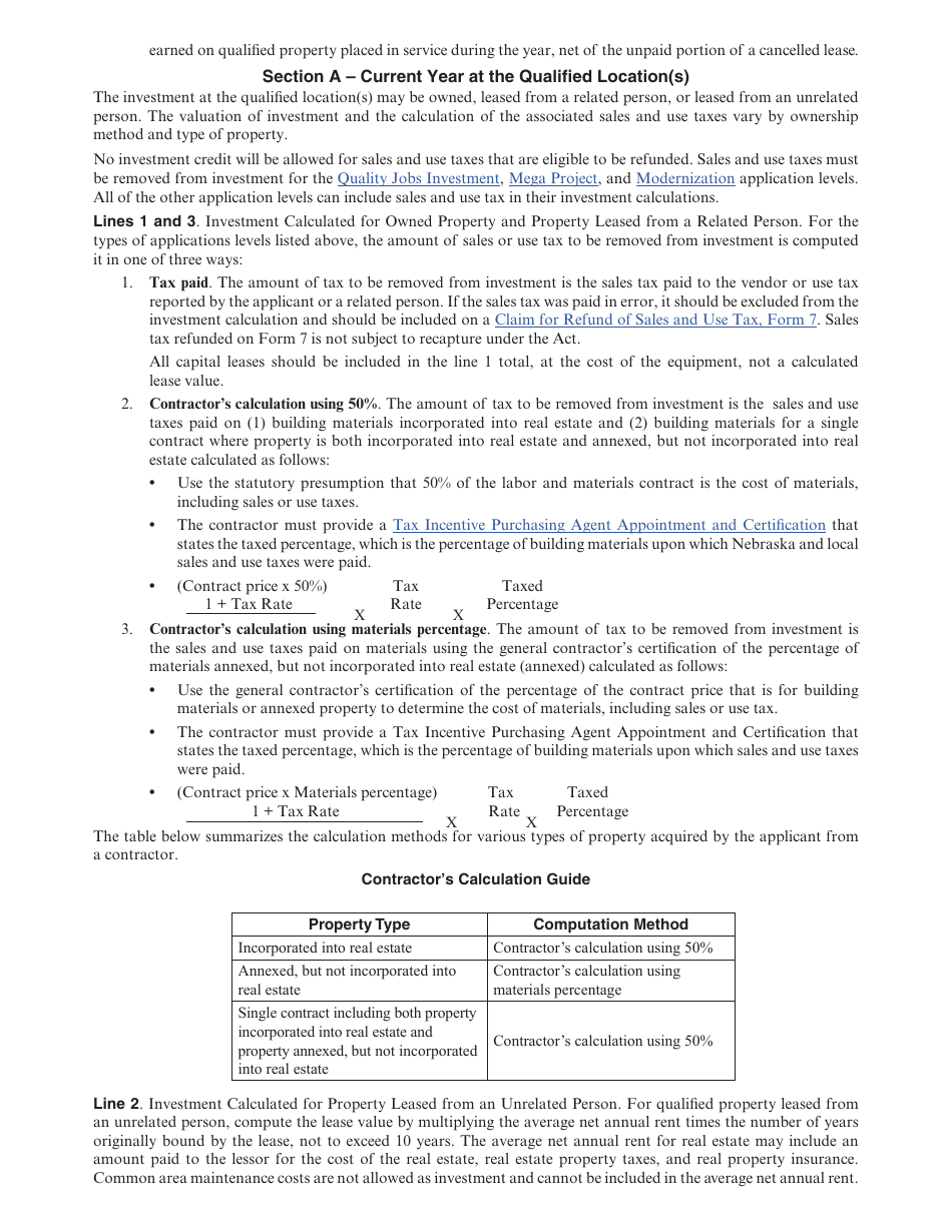 Form 1107N Imagine Nebraska Act Incentive Computation - Nebraska, Page 21