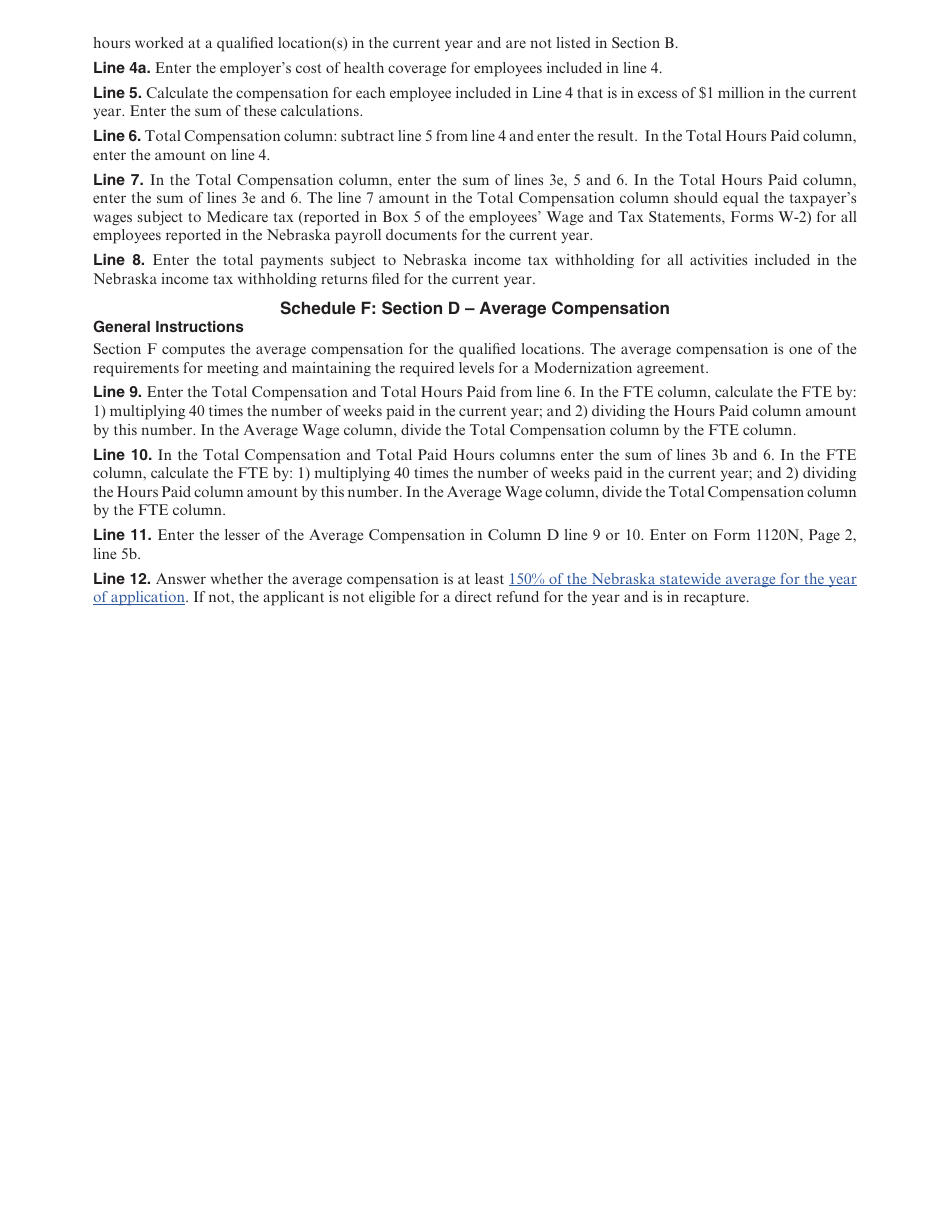 Form 1107N Imagine Nebraska Act Incentive Computation - Nebraska, Page 32
