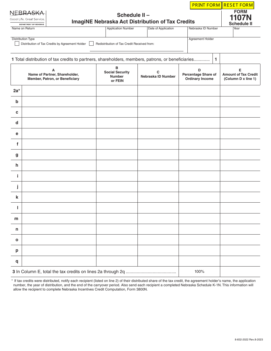 Form 1107N Imagine Nebraska Act Incentive Computation - Nebraska, Page 35