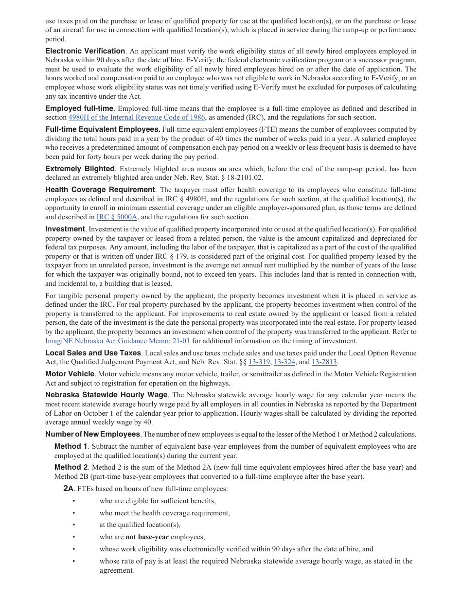 Form 1107N Imagine Nebraska Act Incentive Computation - Nebraska, Page 5