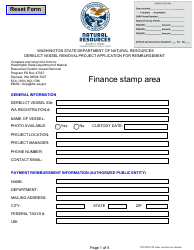 Derelict Vessel Removal Project Application for Reimbursement - Washington