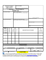 Document preview: Form 3C-P-552 Amended/Supplemental Exhibit List - Hawaii
