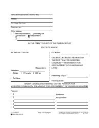 Document preview: Form 3C-P-561 Order Continuing Hearing on the Petition for Assisted Community Treatment for Appointment of Guardian Ad Litem - Hawaii