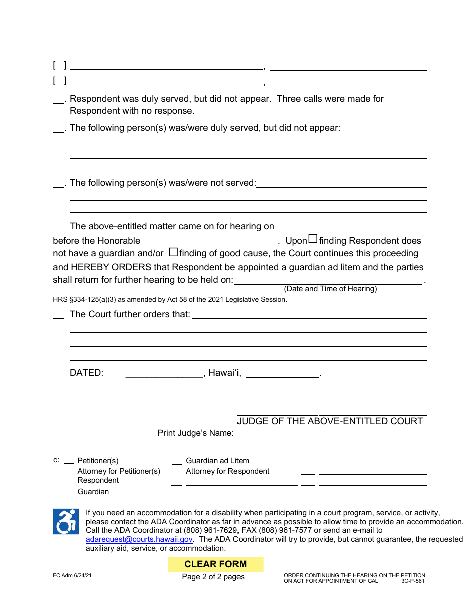 Form 3CP561 Fill Out, Sign Online and Download Fillable PDF, Hawaii