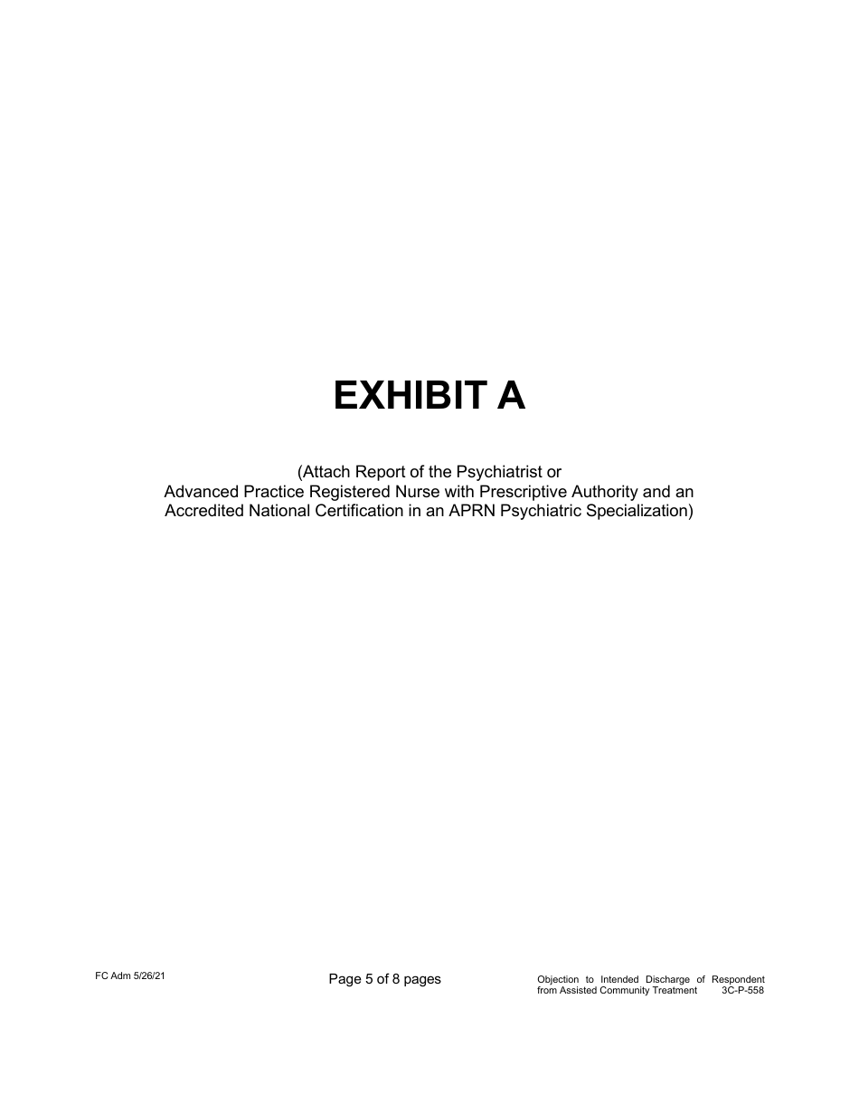 Form 3C-P-558 Objection to Intended Discharge of Respondent From Assisted Community Treatment - Hawaii, Page 5