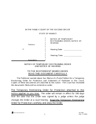 Document preview: Form 2F-P-467 Notice of Temporary Restraining Order and Notice of Hearing - Hawaii