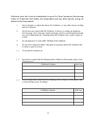 Form 2F-P-466 Ex Parte Petition for an Hrs 586 Temporary Restraining Order - Hawaii, Page 6