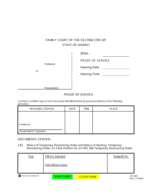 Form 2F-P-469  Printable Pdf