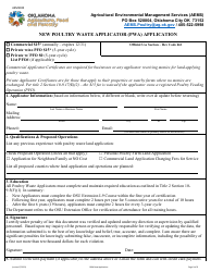 Form AEMS024 New Poultry Waste Applicator (Pwa) Application - Oklahoma