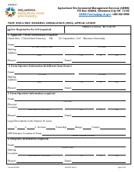 Form AEMS037 New Poultry Feeding Operation (Pfo) Application - Oklahoma