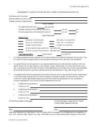 Document preview: Form FSD-MIS610A Amendment to Application for Meat Inspection Program Services - Oklahoma