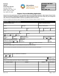 Document preview: Form FS-5119 Organic Process/Handling Application - Oklahoma