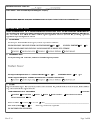 Form FS-5119 Organic Process/Handling Application - Oklahoma, Page 2