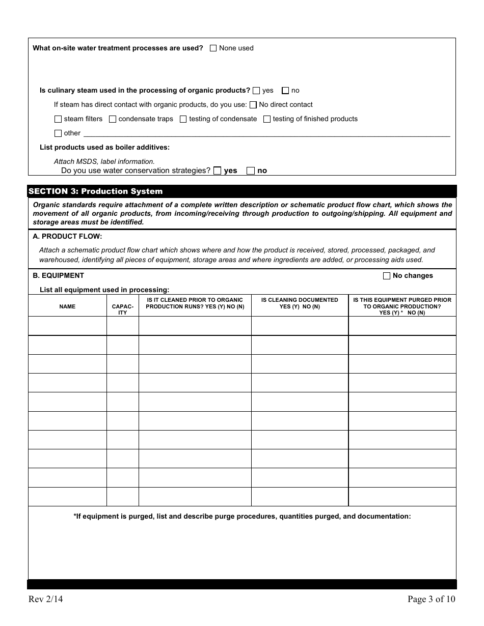 Form FS-5119 Organic Process / Handling Application - Oklahoma, Page 3