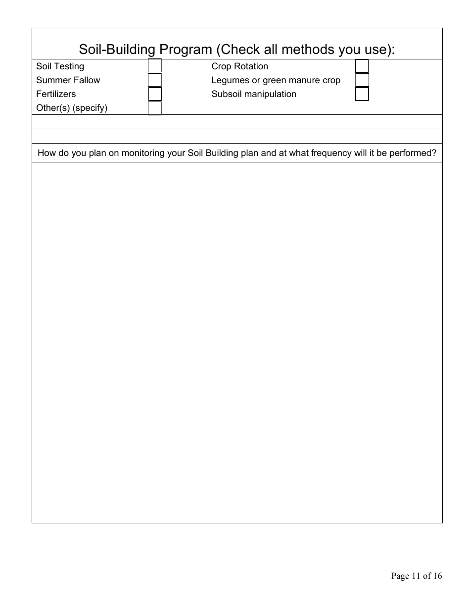 Form FS-5111 Producer Application - Organic Certification Program - Oklahoma, Page 11