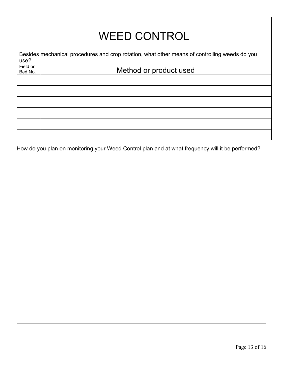 Form FS-5111 Producer Application - Organic Certification Program - Oklahoma, Page 13
