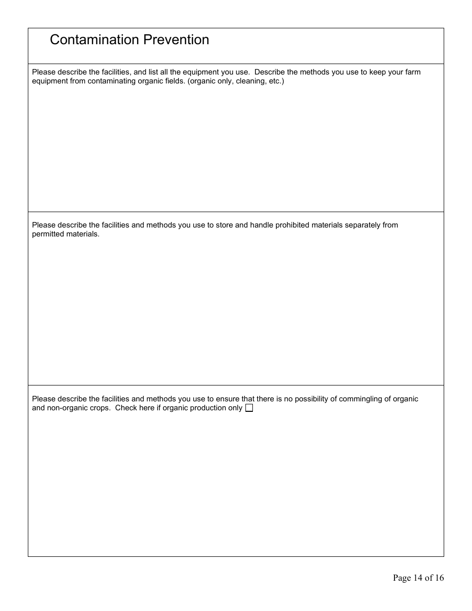 Form FS-5111 Producer Application - Organic Certification Program - Oklahoma, Page 14