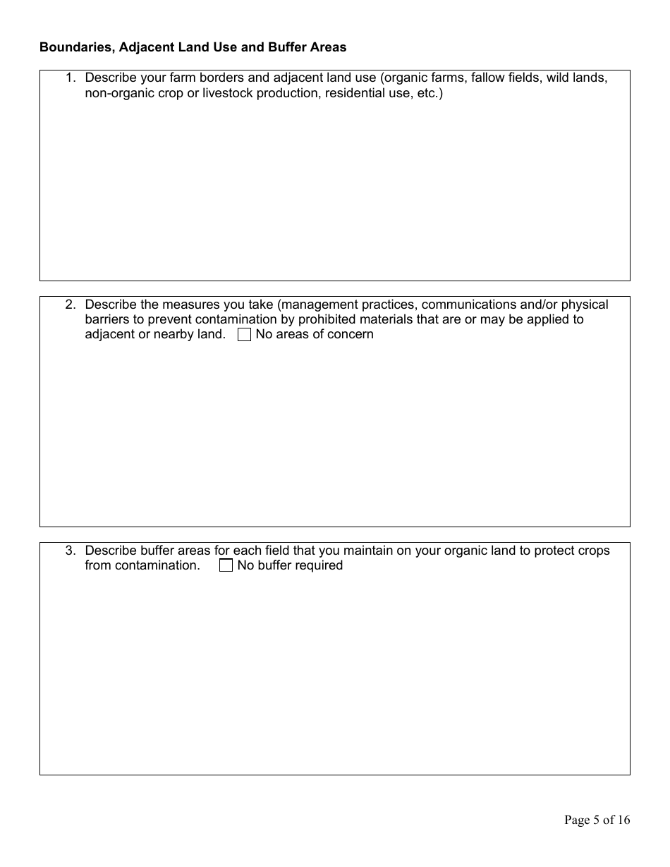 Form FS-5111 Producer Application - Organic Certification Program - Oklahoma, Page 5