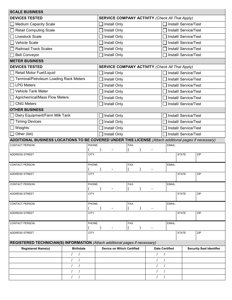 Form TR-WM-54 Weights and Measures Service Company License Application - Wisconsin, Page 4