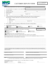 Document preview: Customer Dispute Form - New York City