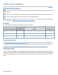 Initial Registration Form for Unaccredited Nonpublic Schools (Including Homeschools) - Minnesota, Page 2