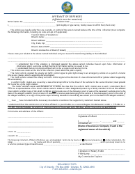 Document preview: Affidavit of Defenses - City of Orlando, Florida