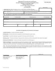 Document preview: Form BCC-972 Application for Construction Code Appeal - Michigan
