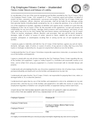 Document preview: Fitness Center Waiver and Release of Liability - City of Corpus Christi, Texas