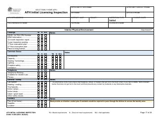 DSHS Form 15-589 Afh Initial Licensing Inspection - Washington, Page 17